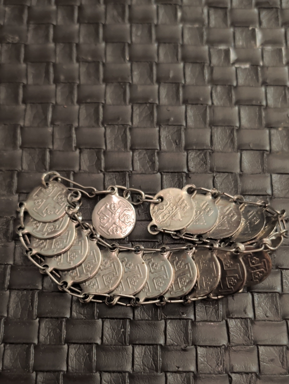 Vintage Holy Land Jerusalem Reversible souvenir coin bracelet